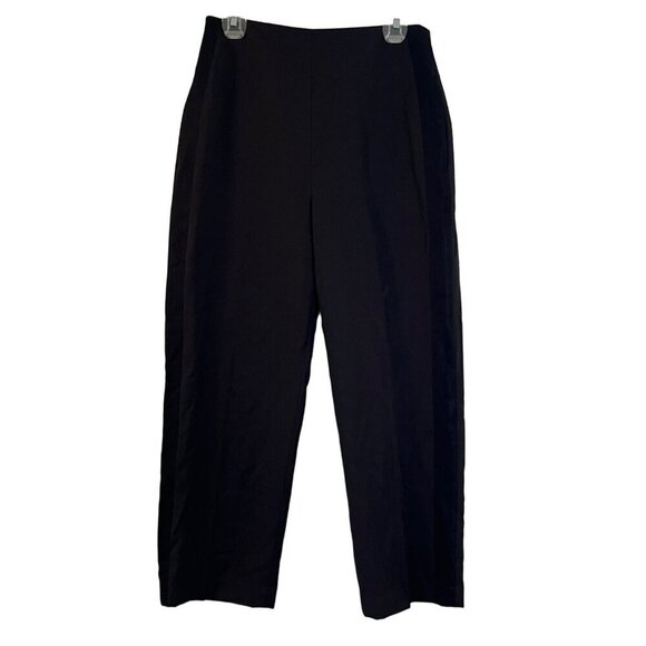 3.1 Phillip Lim‎ High Waist Crop Wool Black Trousers Tuxedo Stripe Back Zip 6 - Picture 1 of 10